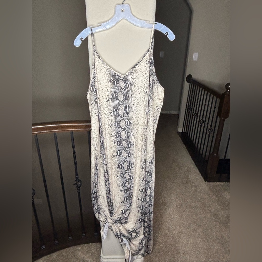 Southern Stitch Snake Print Tank Style Maxi Dress Size XL Neutral Summer